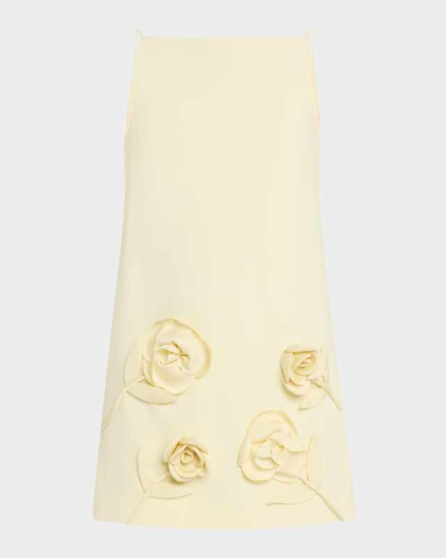 Crepe Flower Mini Dress